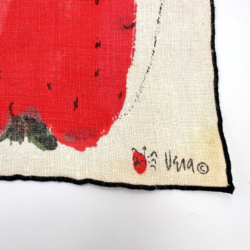 Vintage Vera Neumann Red Apple Linen‎ Cotton napkins Set of 4 - Picture 3 of 12